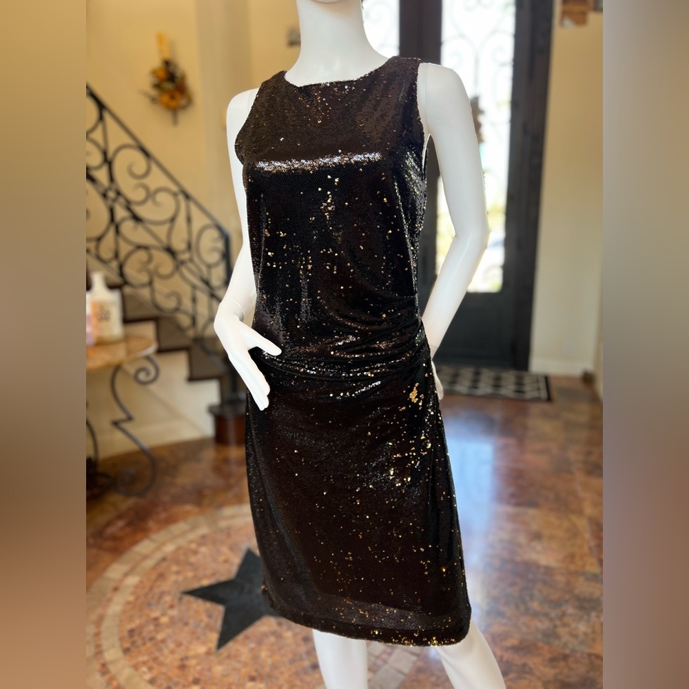 Zara Basic Collection Sequined Low Back Dress Med… - image 1